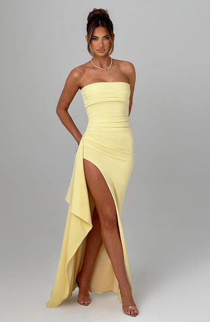 Zafira Maxi Dress - Lemon Glow